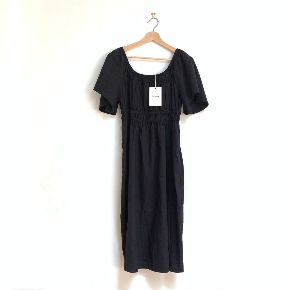 NWT Everlane Flutter-Sleeve Dress in Stretch Linen